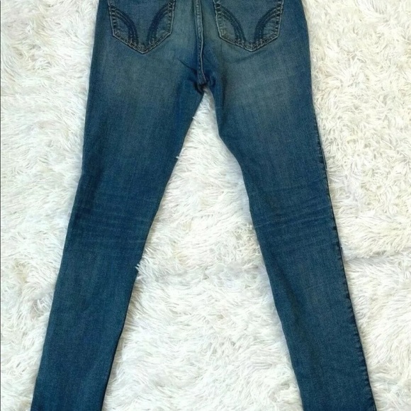 Hollister High Rise Super Skinny Jeans Sz 1 25x30 Super Distressed Denim - Picture 9 of 11